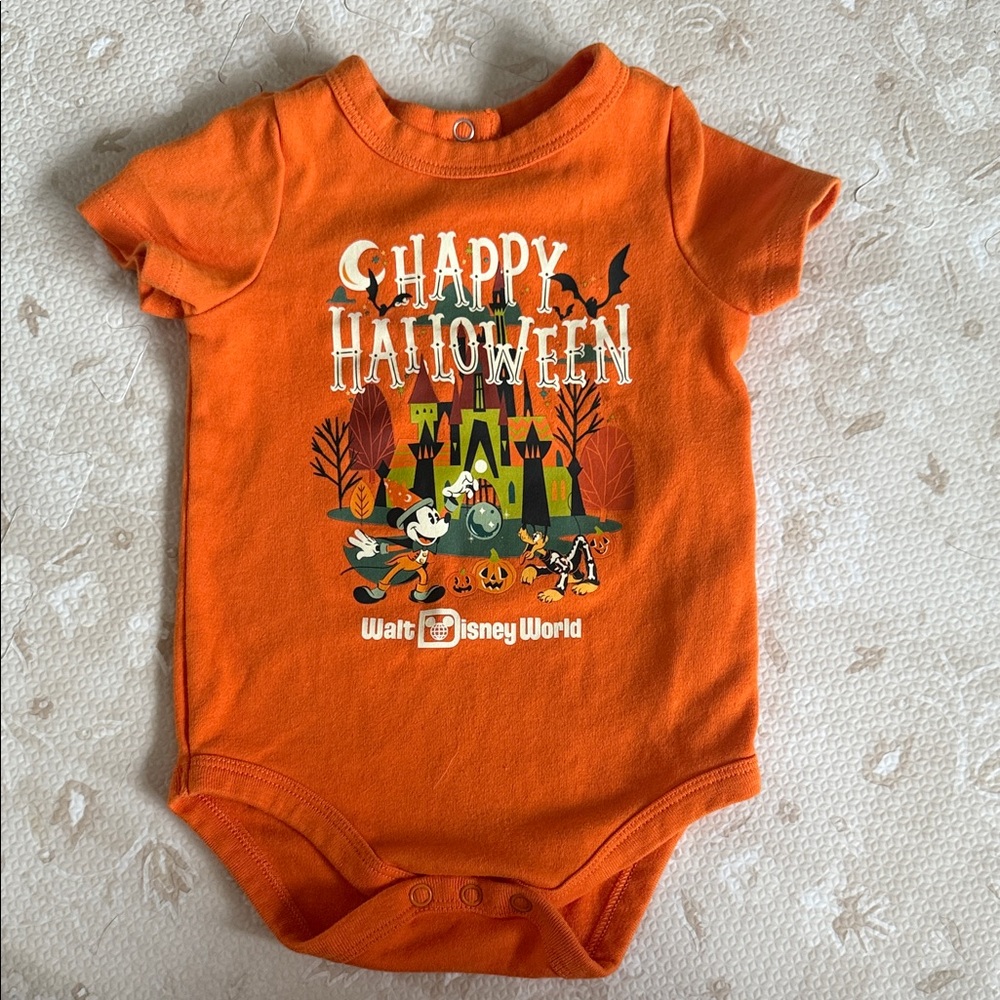 Disney Baby Orange Happy Halloween Onesie size 9-12M